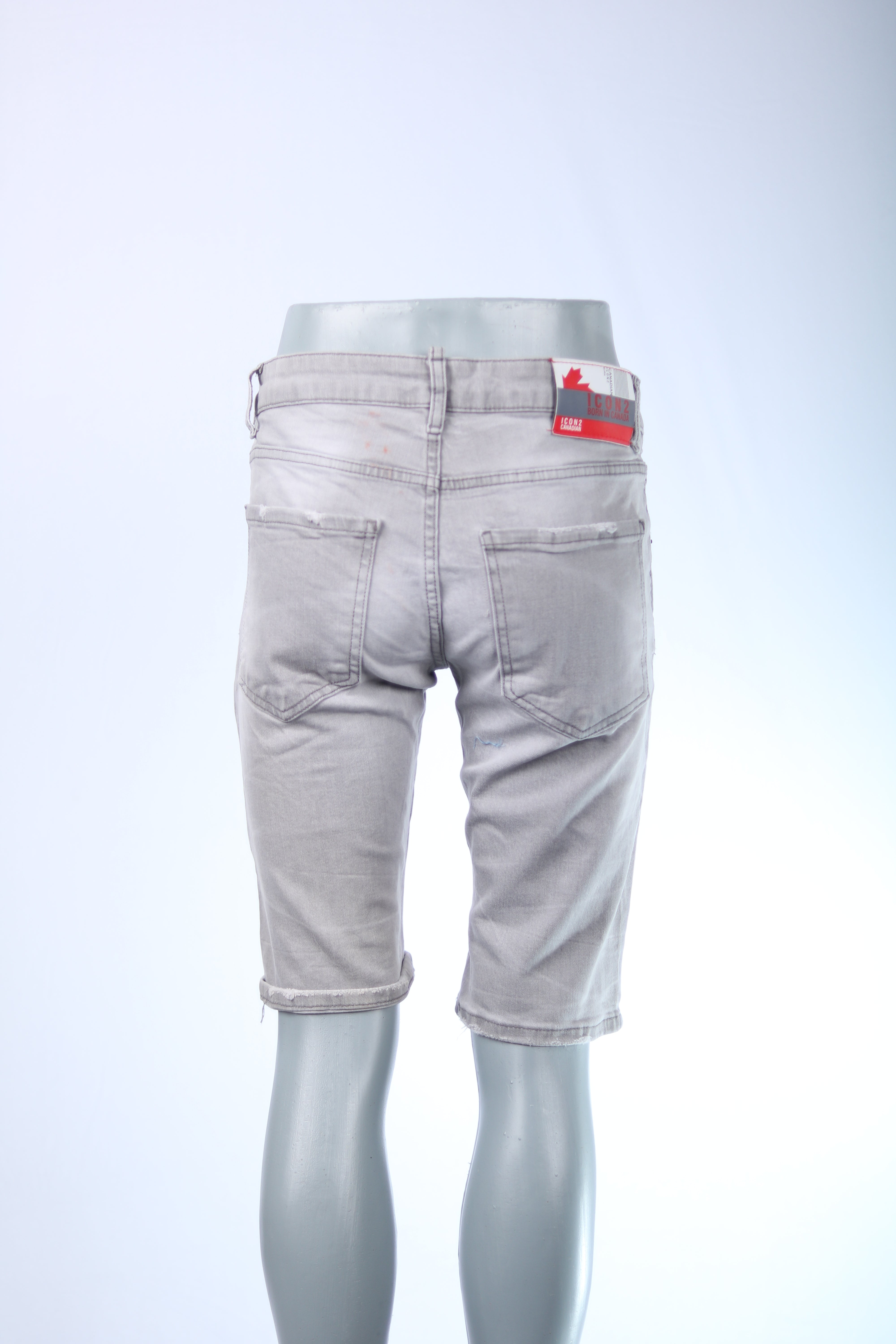 Icon2 Ripped Denim Shorts grau – Lässig und Modern
