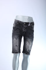 Denim Imperium Ripped Denim Shorts Schwarz – Used-Look Stil